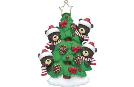 Family Of 4 Bears In Tree