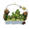 Family Of 5 Frogs In Pond