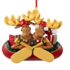 Family Of 2 Moose In A Canoe
