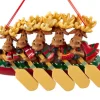 Family Of 5 Moose In A Canoe