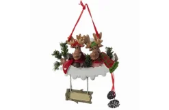 Family Of 2 Moose With Sign