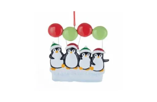 Family Of 4 Penguins On Ice