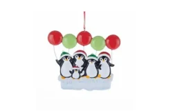 Family Of 5 Penguins On Ice